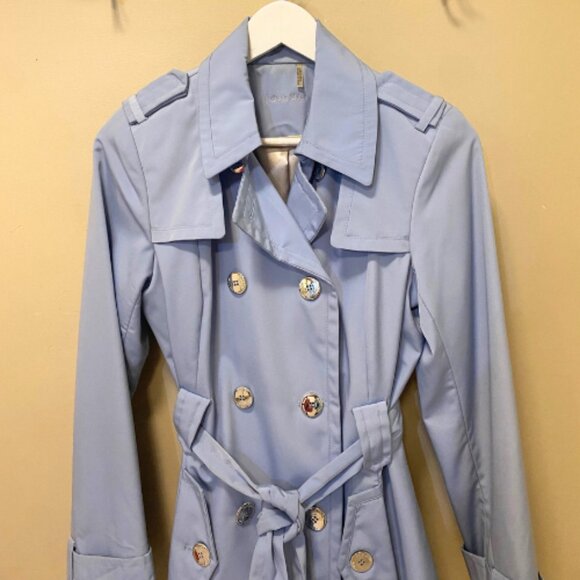 Calvin Klein Trench Rain Coat | Excellent Condition | XS | Sky Blue - Mid-Length - Picture 2 of 8